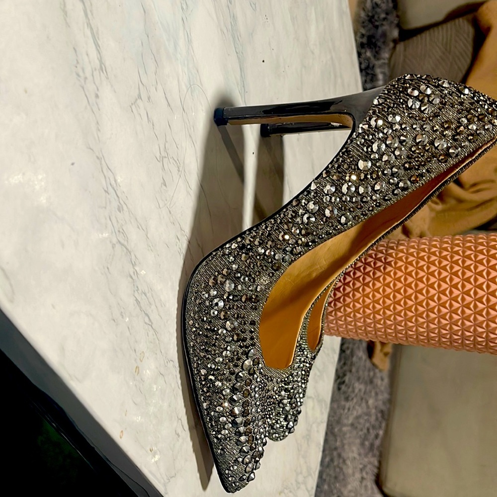 Silver studded heels